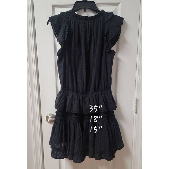 Misa Lilian Black Mini Ruffles Dress XS - Picture 4 of 12
